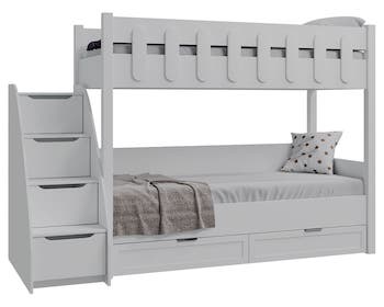 Кровать двухъярусная Лапландия, белый, без лестницы